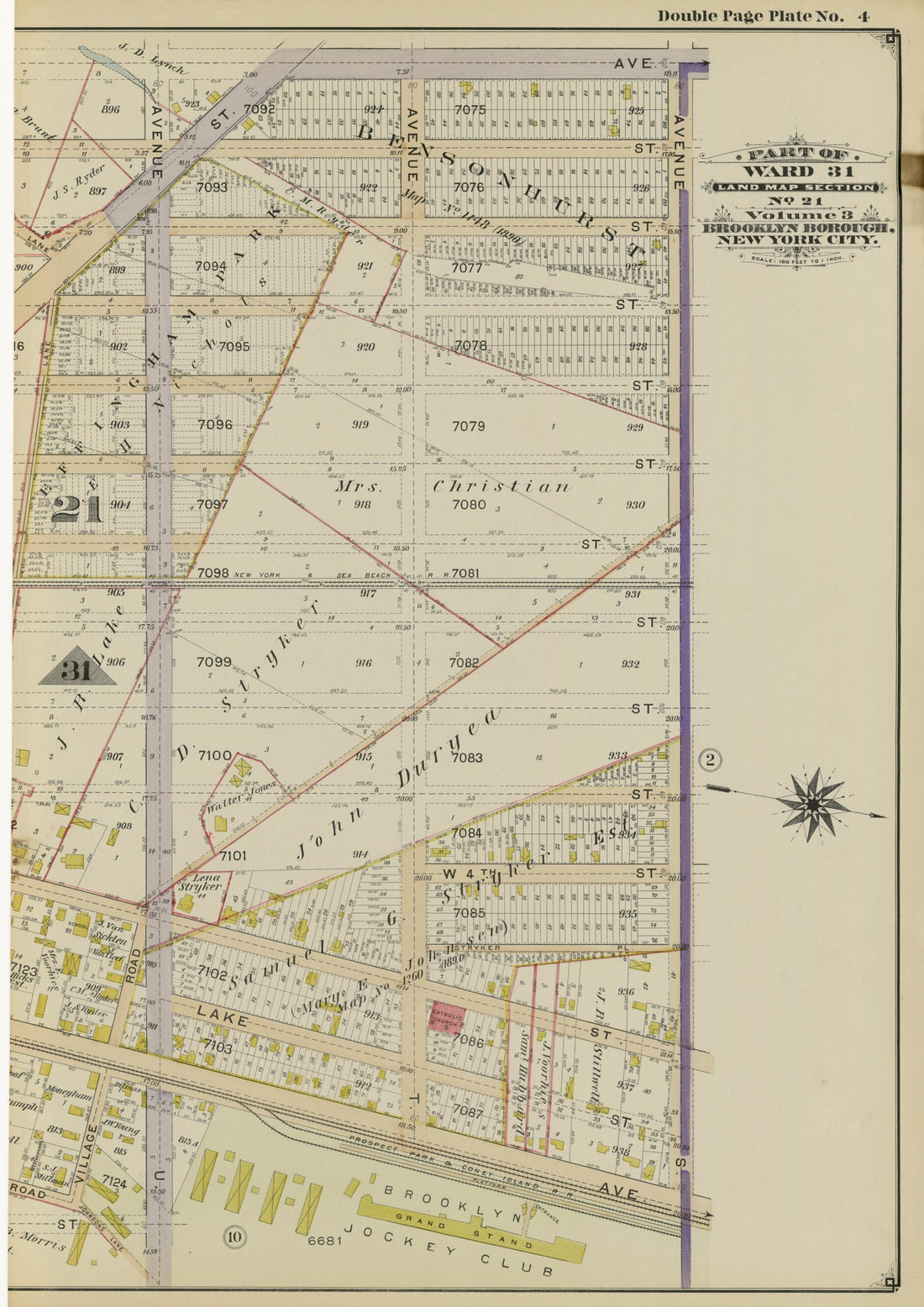 This old map of Image 13 of Atlas of the Brooklyn Borough of the City of New York : Originally Kings Co., Complete In Three Volumes : Based Upon Official Maps and Plans On File In the Various City Offices In the Municipal Building and Registers Office (H