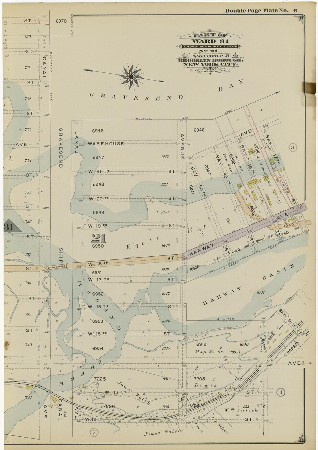 This old map of Image 17 of Atlas of the Brooklyn Borough of the City of New York : Originally Kings Co., Complete In Three Volumes : Based Upon Official Maps and Plans On File In the Various City Offices In the Municipal Building and Registers Office (H