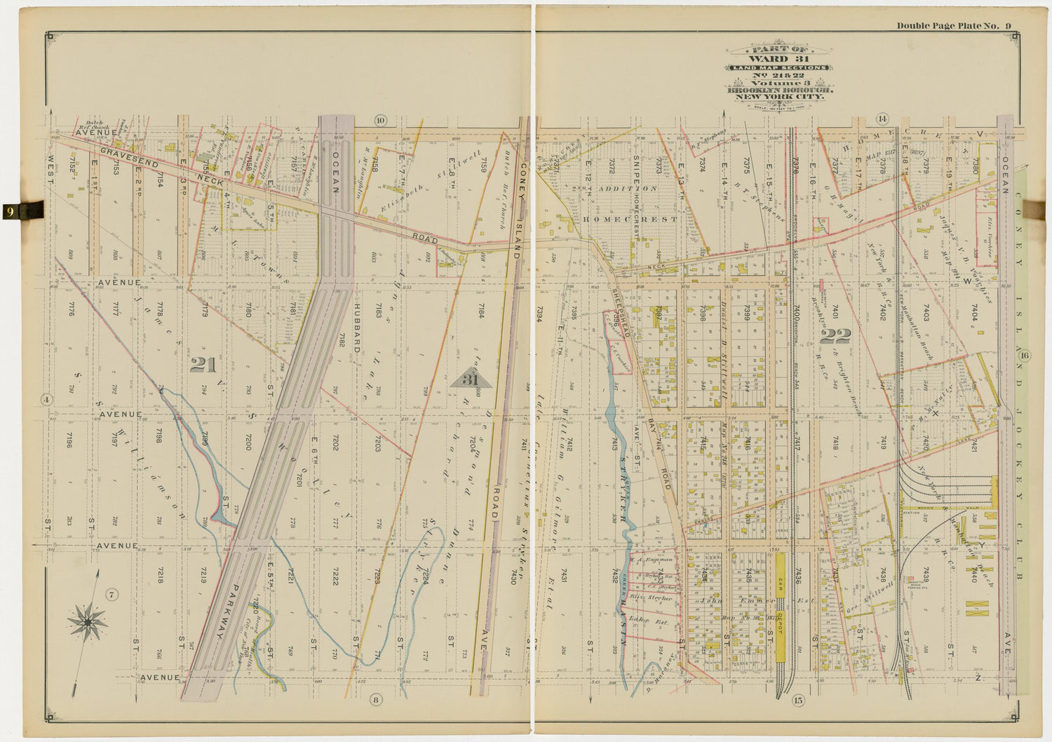 This old map of Image 22 of Atlas of the Brooklyn Borough of the City of New York : Originally Kings Co., Complete In Three Volumes : Based Upon Official Maps and Plans On File In the Various City Offices In the Municipal Building and Registers Office (H
