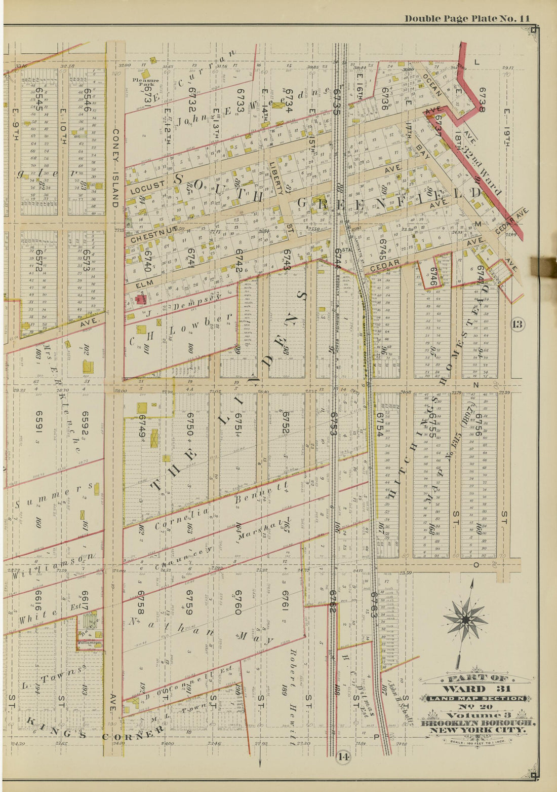 This old map of Image 27 of Atlas of the Brooklyn Borough of the City of New York : Originally Kings Co., Complete In Three Volumes : Based Upon Official Maps and Plans On File In the Various City Offices In the Municipal Building and Registers Office (H