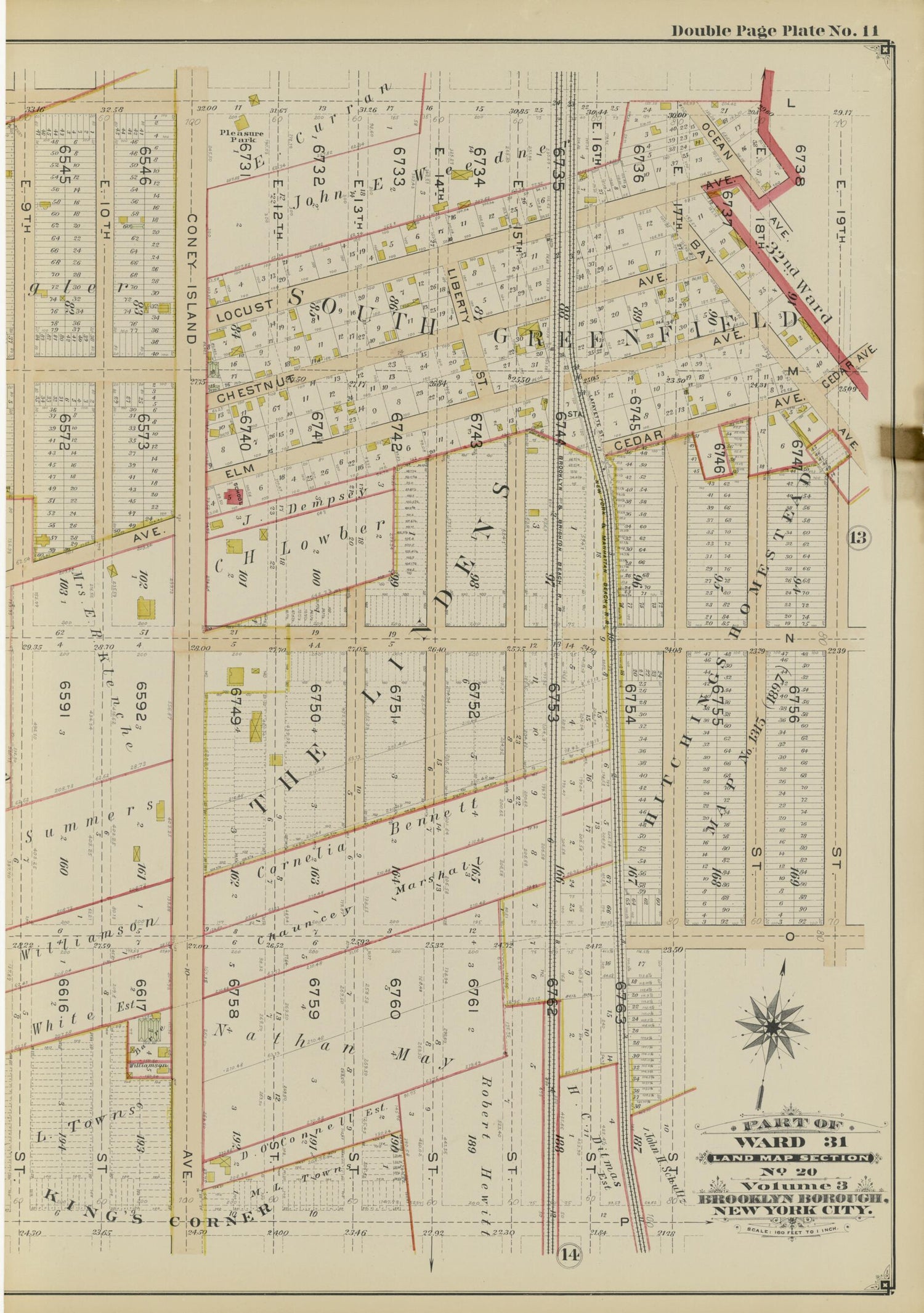 This old map of Image 27 of Atlas of the Brooklyn Borough of the City of New York : Originally Kings Co., Complete In Three Volumes : Based Upon Official Maps and Plans On File In the Various City Offices In the Municipal Building and Registers Office (H