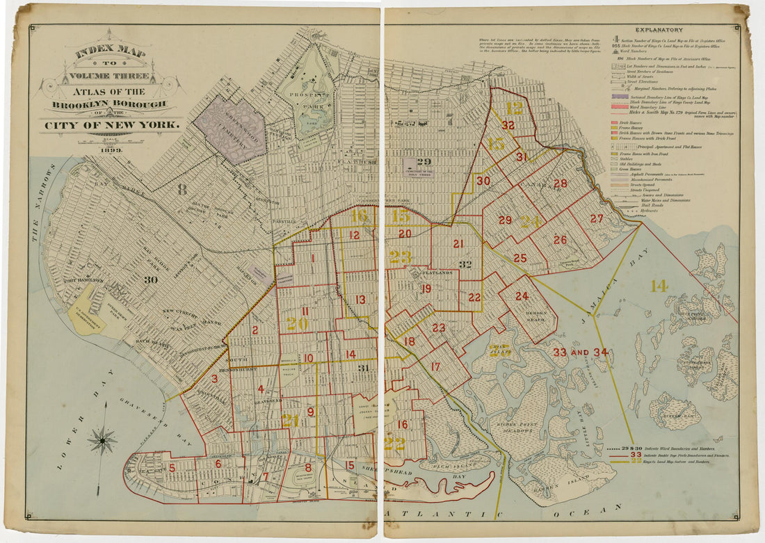 This old map of Image 4 of Atlas of the Brooklyn Borough of the City of New York : Originally Kings Co., Complete In Three Volumes : Based Upon Official Maps and Plans On File In the Various City Offices In the Municipal Building and Registers Office (Ha