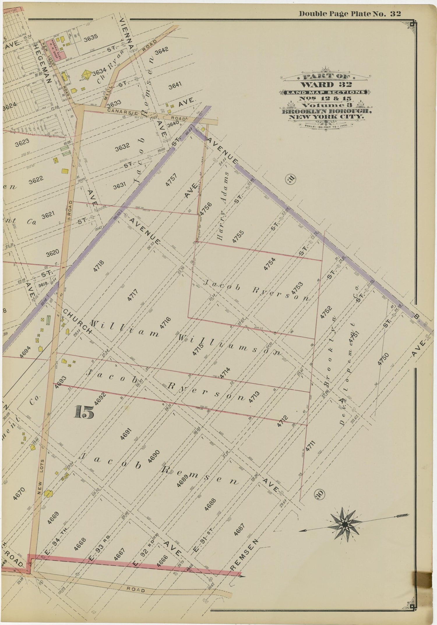 This old map of Image 69 of Atlas of the Brooklyn Borough of the City of New York : Originally Kings Co., Complete In Three Volumes : Based Upon Official Maps and Plans On File In the Various City Offices In the Municipal Building and Registers Office (H
