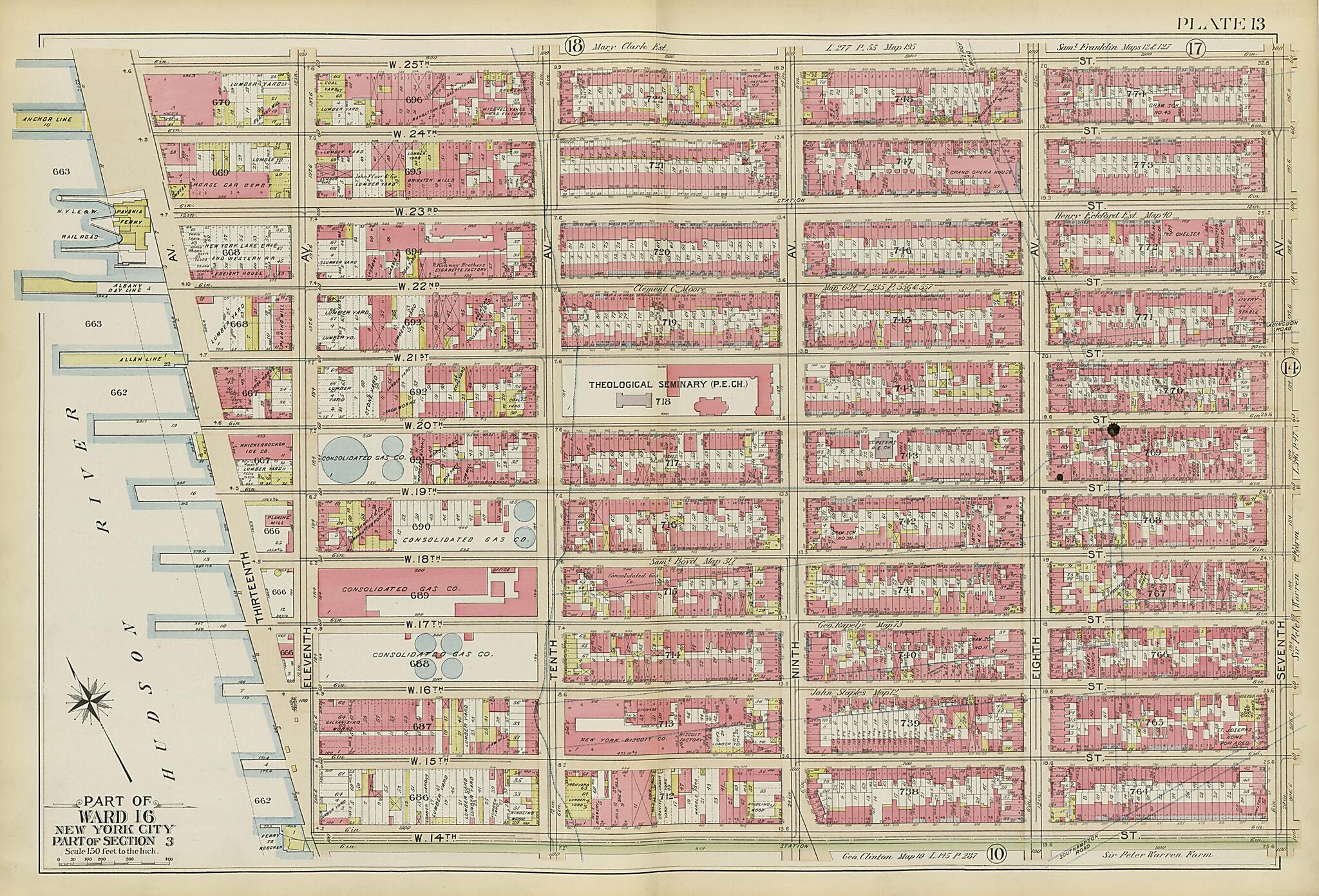 This old map of Part of Ward 16 from Atlas of the City of New York, Manhattan Island from 1894 was created by  G.W. Bromley &amp; Co in 1894