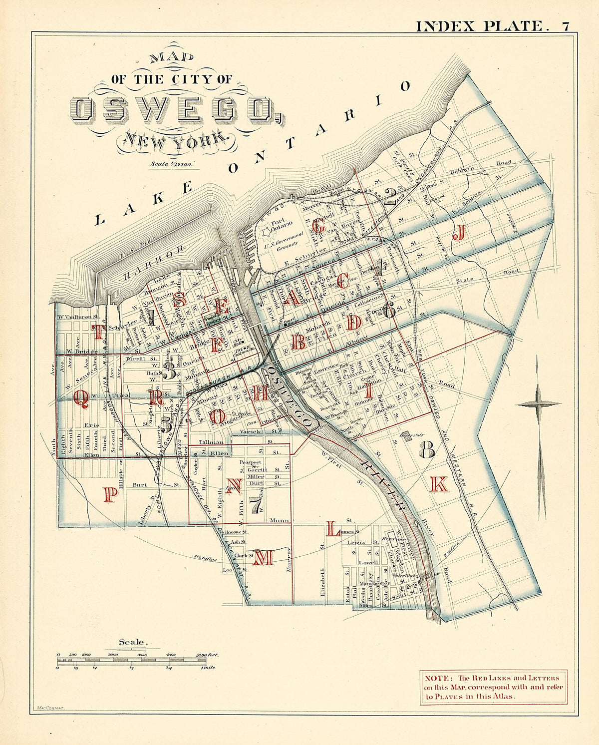 Map of the City of Oswego, New York from Atlas of the City of Oswego N.Y. 1880 by Relic Map Company