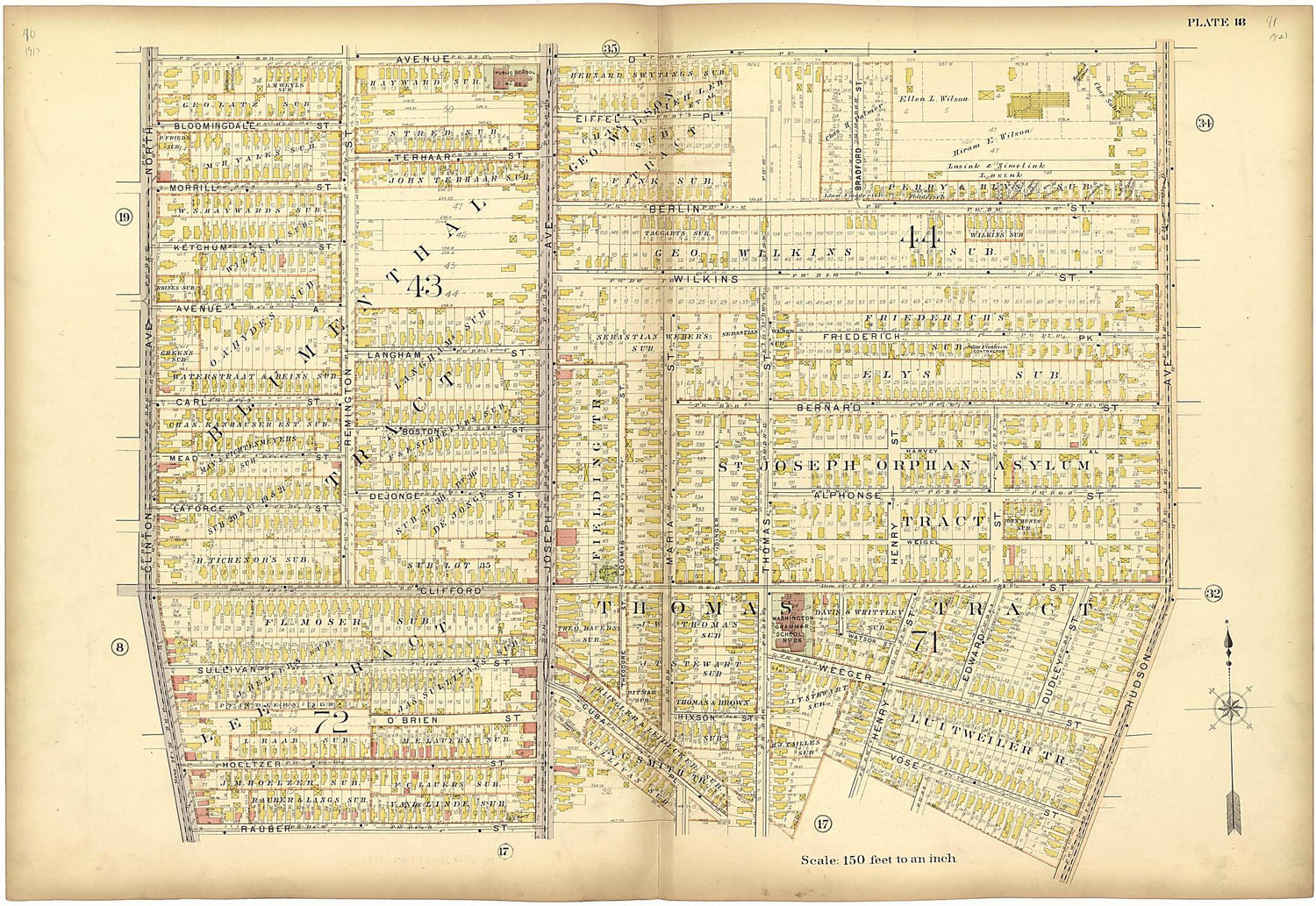 This old map of Plate 18 from Plat Book of the City of Rochester, New York from 1900 was created by  J.M. Lathrop &amp; Co in 1900