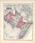 Counties of Cumberland and Cape May from Atlas of the Late Township of Greenville, and the State of New Jersey 1873 by Relic Map Company