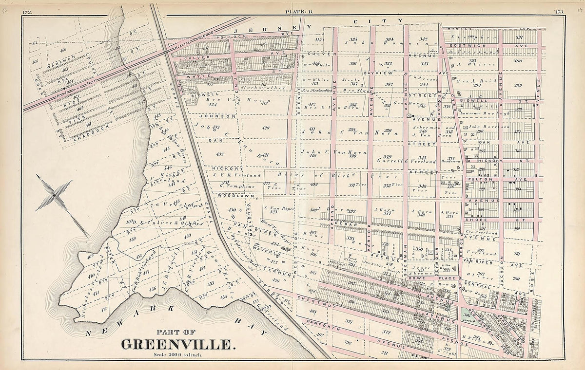 Greenville - 2 from Atlas of the Late Township of Greenville, and the State of New Jersey 1873 by Relic Map Company