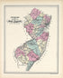 Outline Map of New Jersey from Atlas of the Late Township of Greenville, and the State of New Jersey 1873 by Relic Map Company