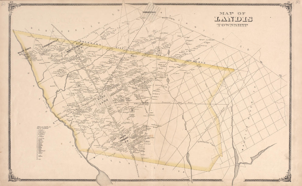 Landis Township from New Historical Atlas of Cumberland Co., New Jersey : 1876 by Relic Map Company
