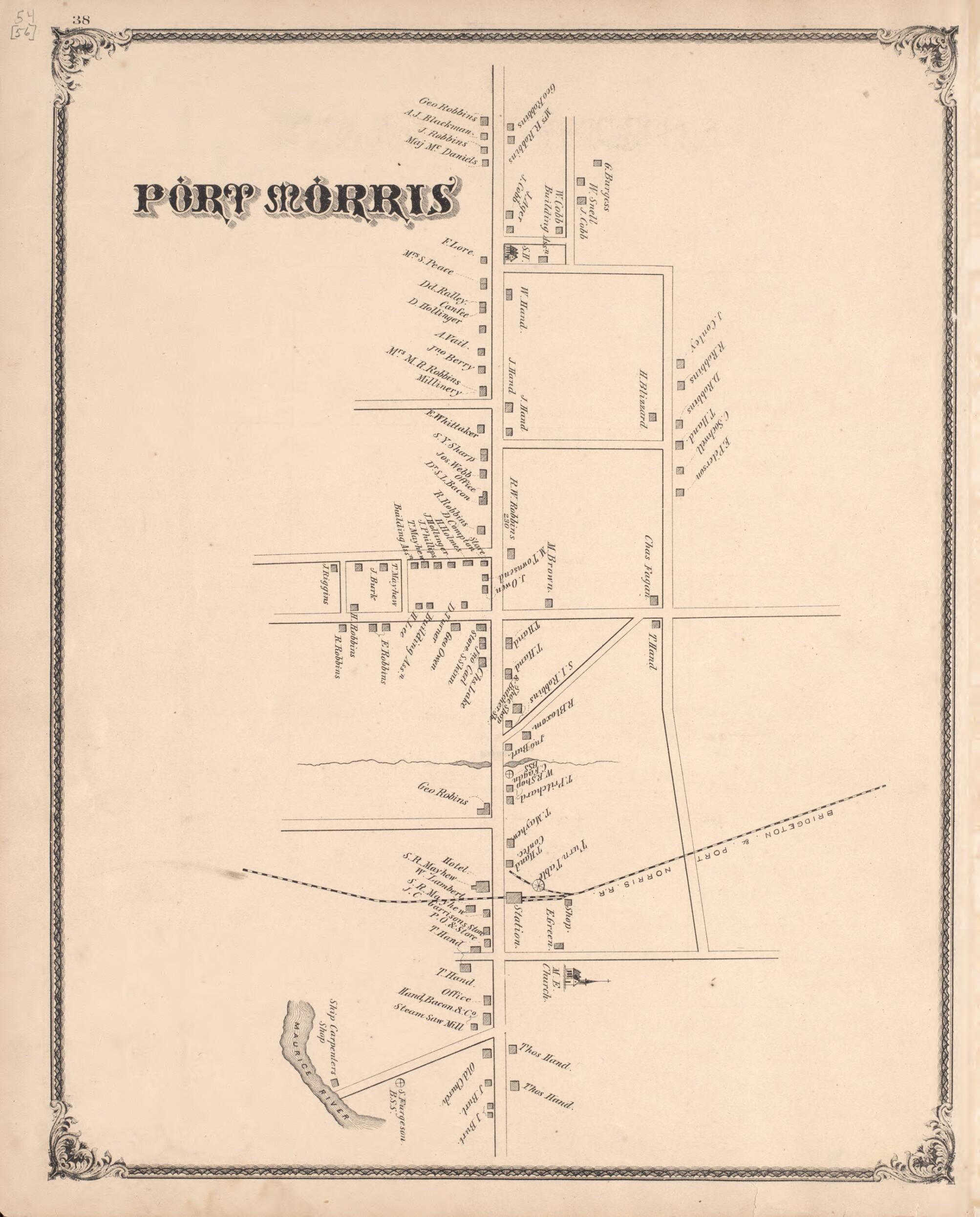 This old map of Port Morris from New Historical Atlas of Cumberland Co., New Jersey : from 1876 was created by D. J. Stewart in 1876