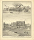 Trenton Pottery Works and Res. & Farm Property of Elijah L. Hendrickson. from New Historical Atlas of Mercer County, New Jersey : 1875 by Relic Map Company