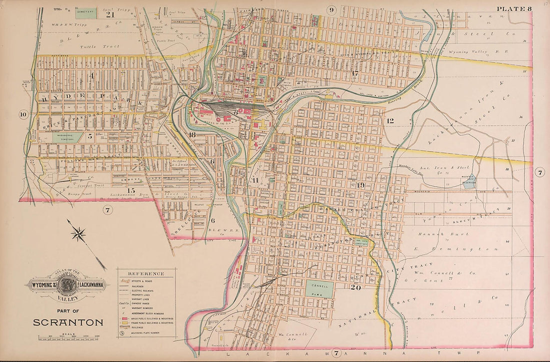 This old map of Scranton, Plate 8 from Baist&