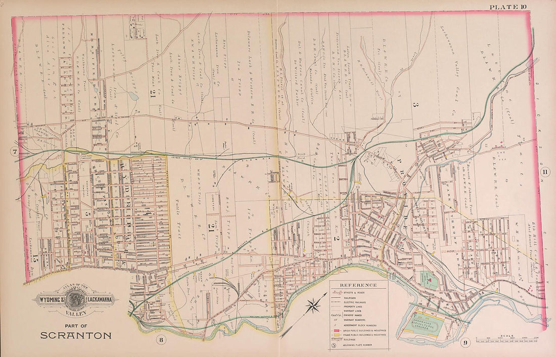 This old map of Part of Scranton, Plate 10 from Baist&