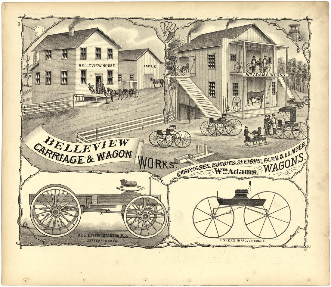 This old map of Belleview Carriage &amp; Wagon Works from Caldwell&