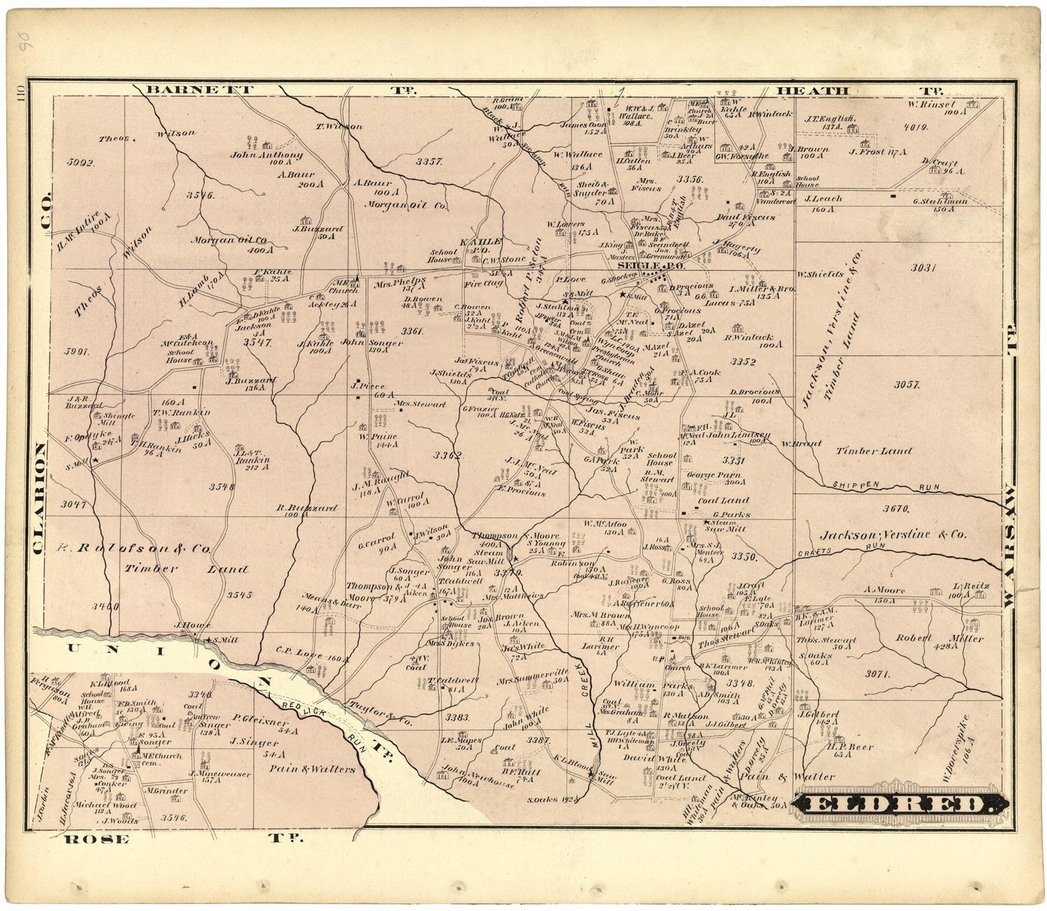 This old map of Eldred from Caldwell&