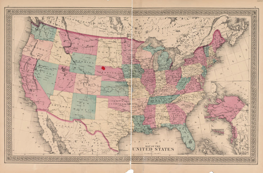 This old map of United States from Atlas of Bourbon, Clark, Fayette, Jessamine and Woodford Counties, Ky. from 1877 was created by  D.G. Beers &amp; Co in 1877