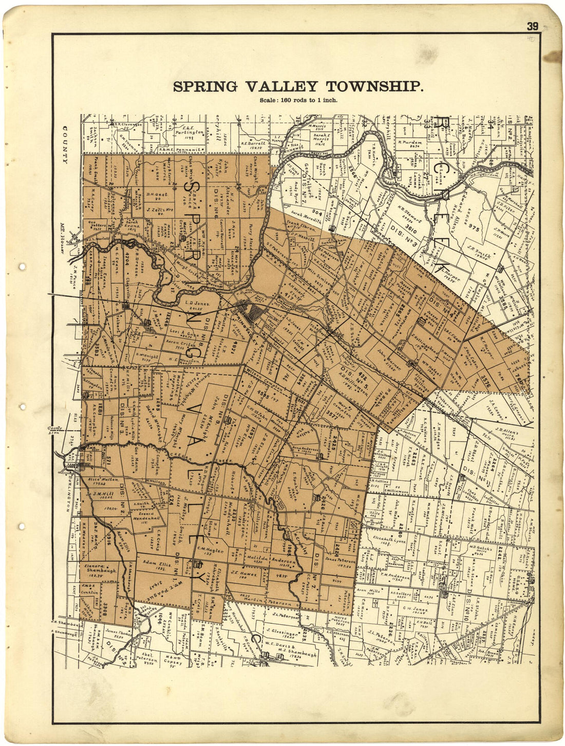 This old map of Spring Valley Township from Riddell&