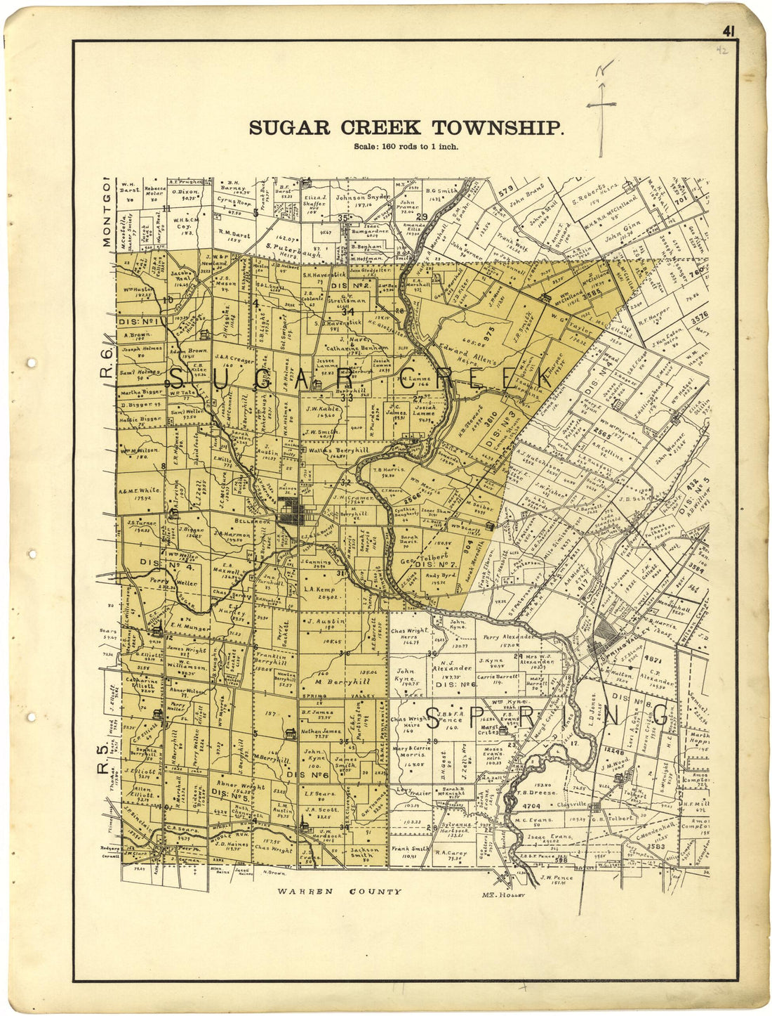 This old map of Sugar Creek Township from Riddell&