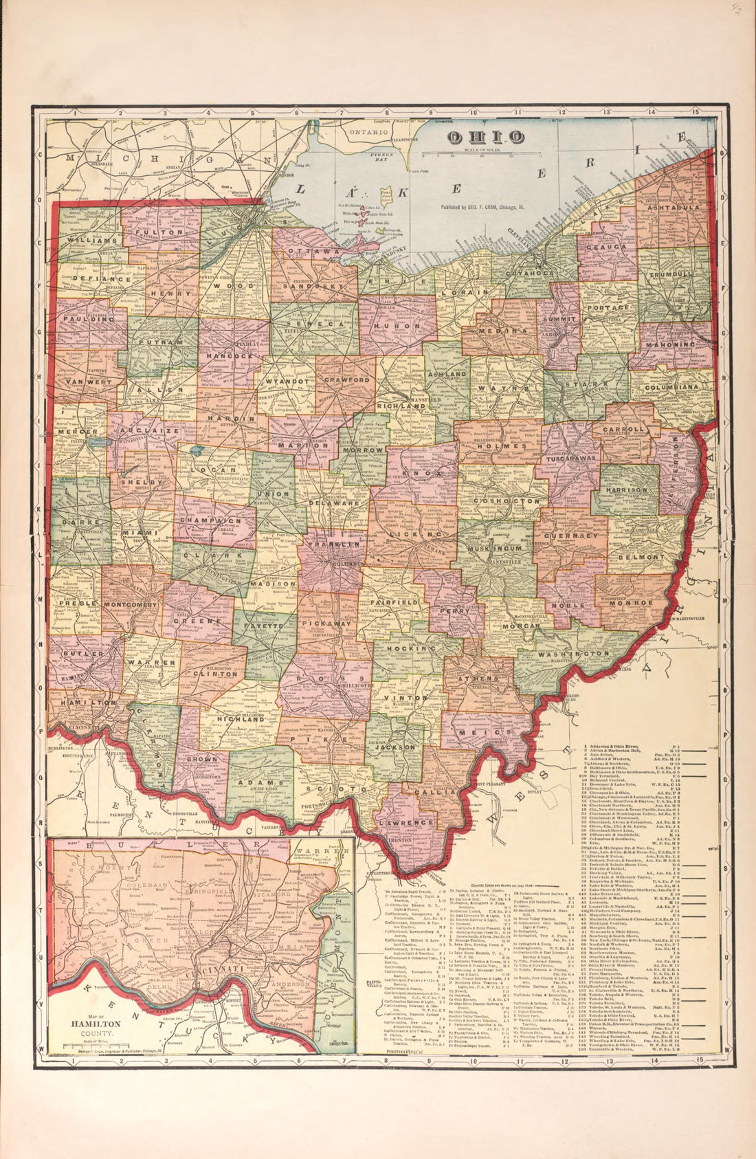 This old map of Ohio from Plat Book of Preble County, Ohio from 1912 was created by Albert Volk in 1912