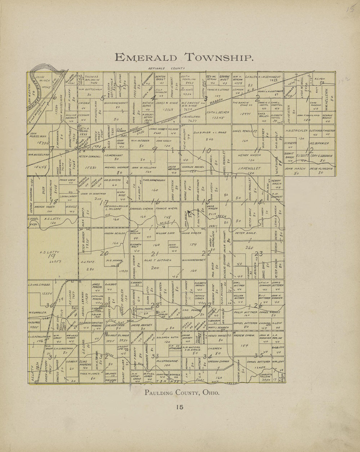 Emerald Township from Paulding County Atlas and Directory 1905 by Relic Map Company