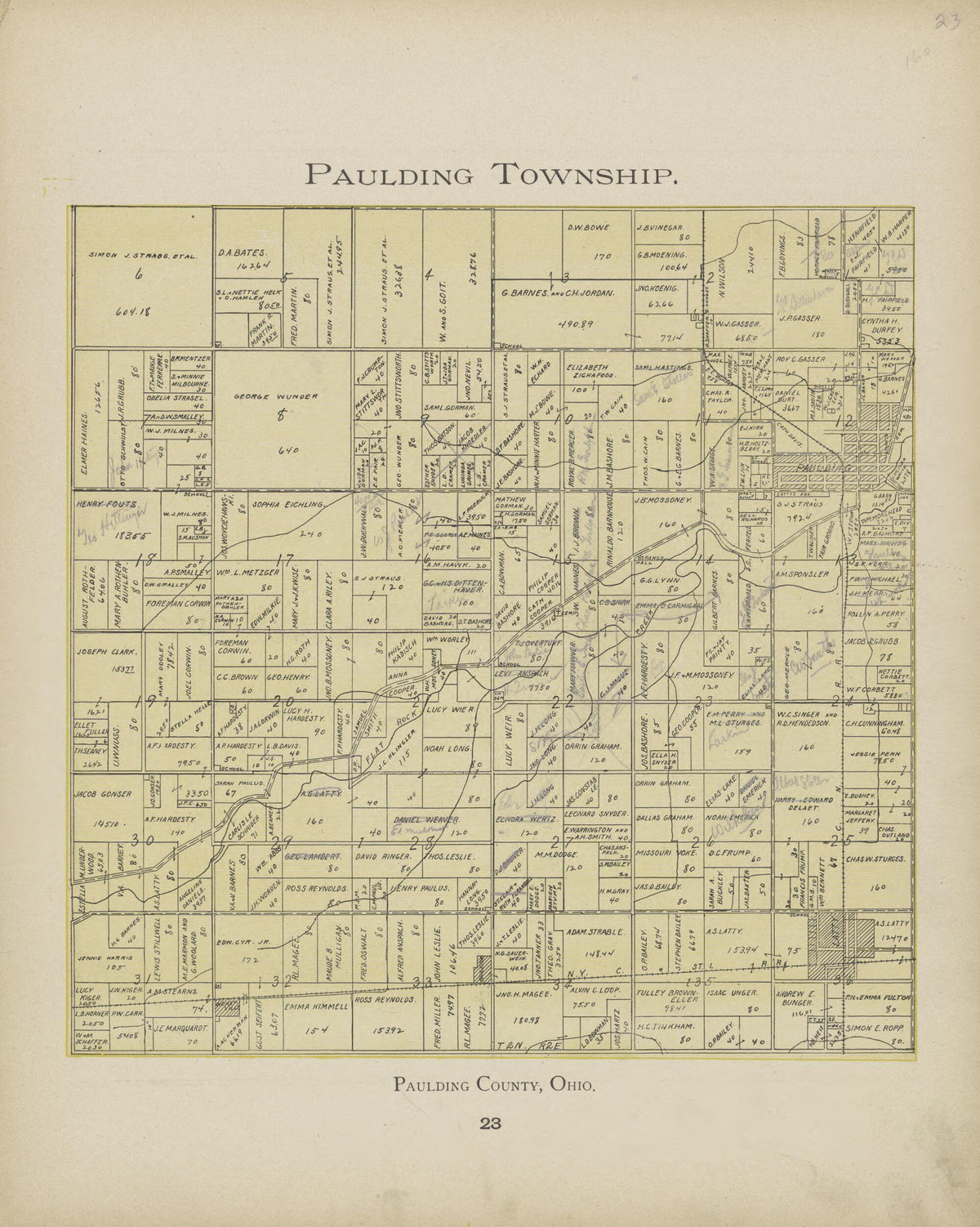 Paulding Township from Paulding County Atlas and Directory 1905 by Relic Map Company