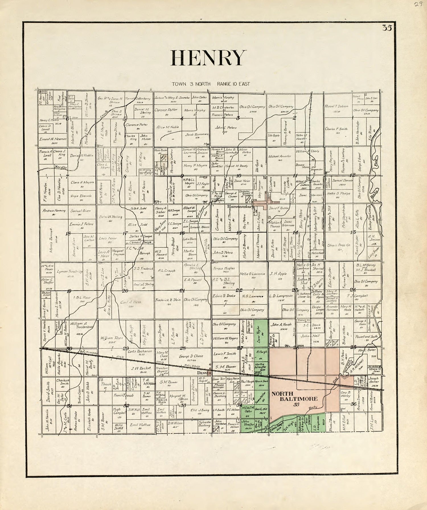 This old map of Henry from an Atlas of Wood County, Ohio from 1912 was created by  Maumee Valley Map Co in 1912