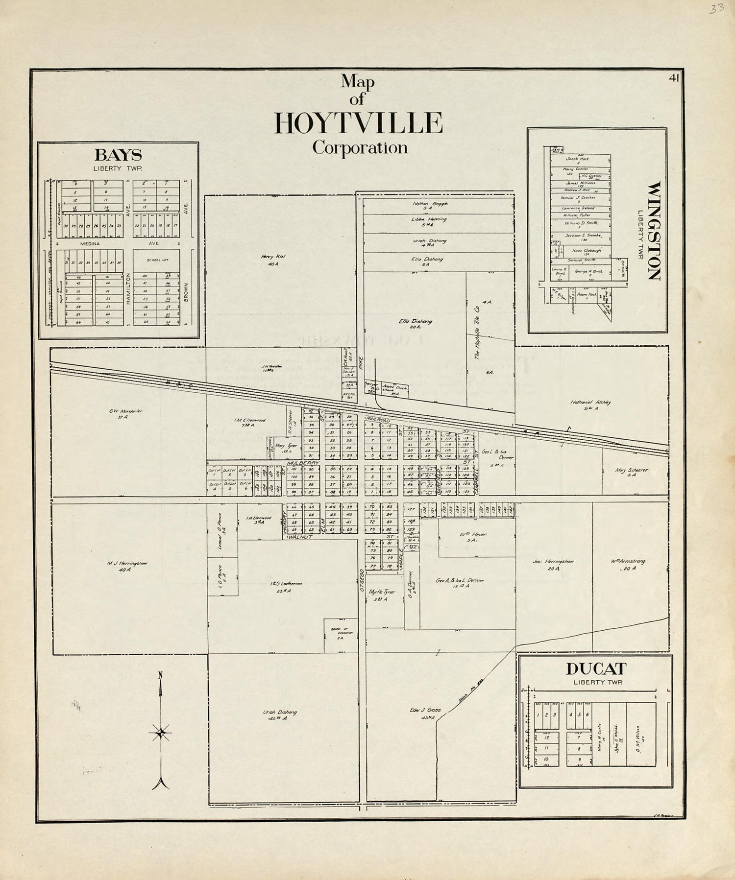 This old map of Map of Hoytville Corporation from an Atlas of Wood County, Ohio from 1912 was created by  Maumee Valley Map Co in 1912