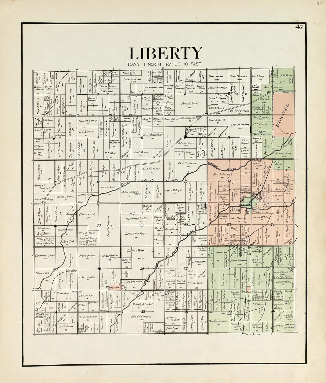 This old map of Liberty from an Atlas of Wood County, Ohio from 1912 was created by  Maumee Valley Map Co in 1912