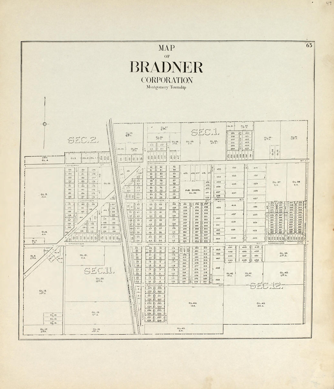 This old map of Map of Bradner Corporation, Montgomery Township from an Atlas of Wood County, Ohio from 1912 was created by  Maumee Valley Map Co in 1912