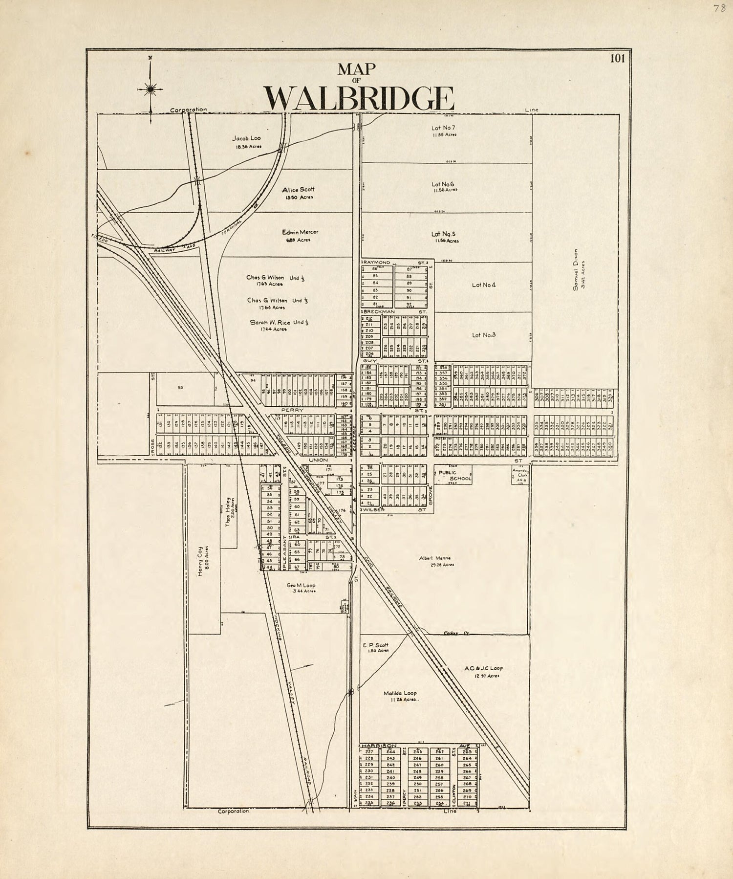 This old map of Map of Walbridge from an Atlas of Wood County, Ohio from 1912 was created by  Maumee Valley Map Co in 1912