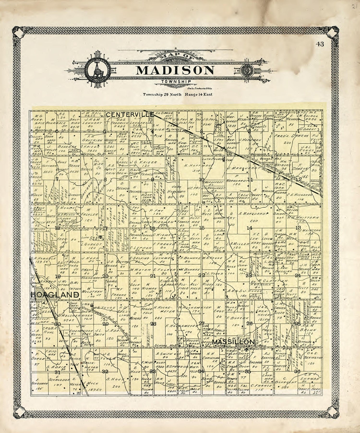This old map of Map of Madison Tonwship from Plat Book of Allen County, Indiana. from 1907 was created by  Allen County Map Co in 1907