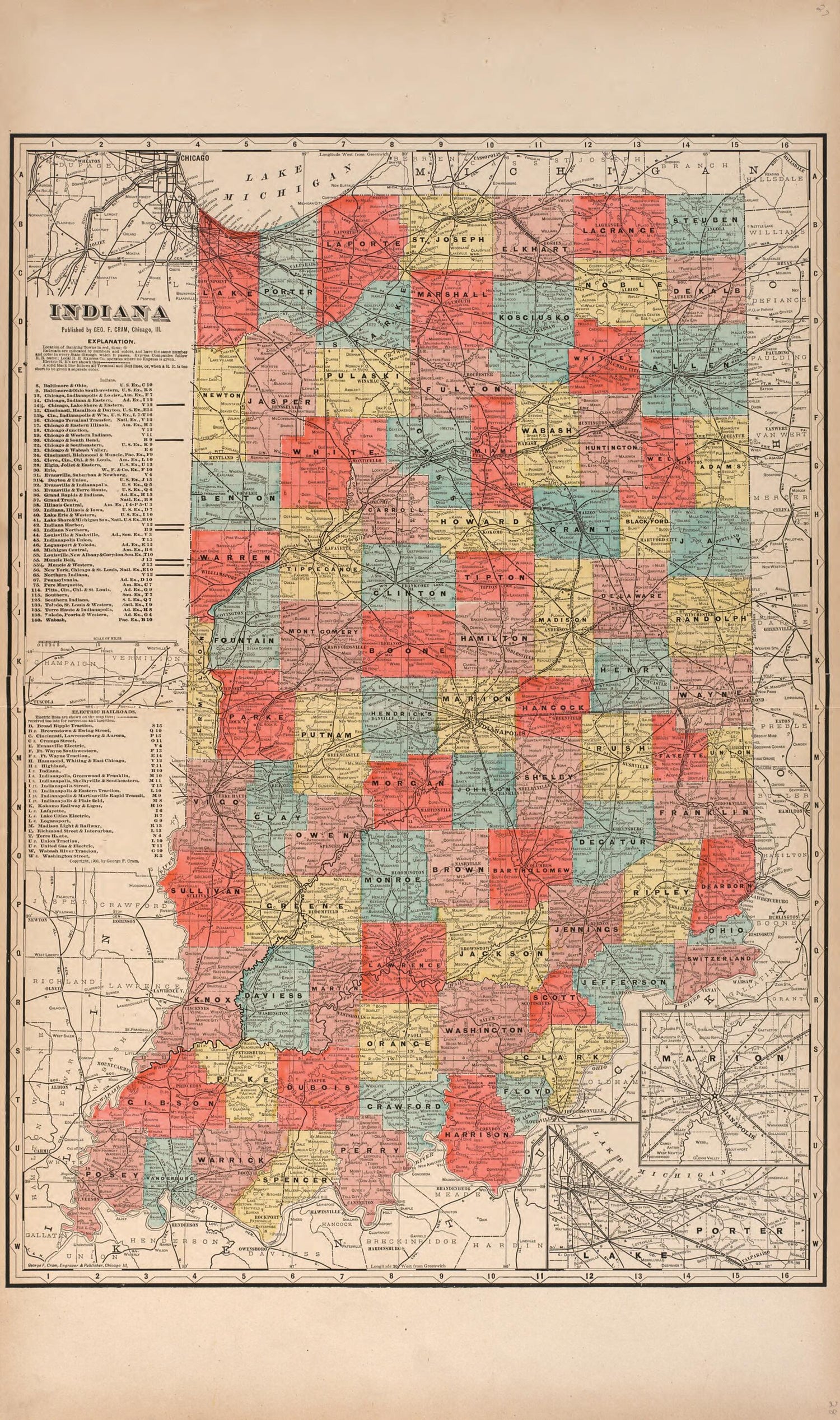 This old map of Indiana from Twentieth Century Atlas of Clinton County, Indiana from 1903 was created by  Middle-West Publishing Co in 1903