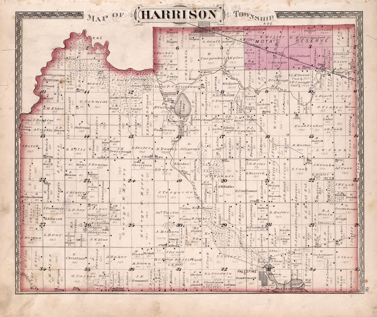 This old map of Harrison Township from New Historical Atlas of Kosciusko Co., Indiana : from 1879 was created by  Kingman Brothers in 1879