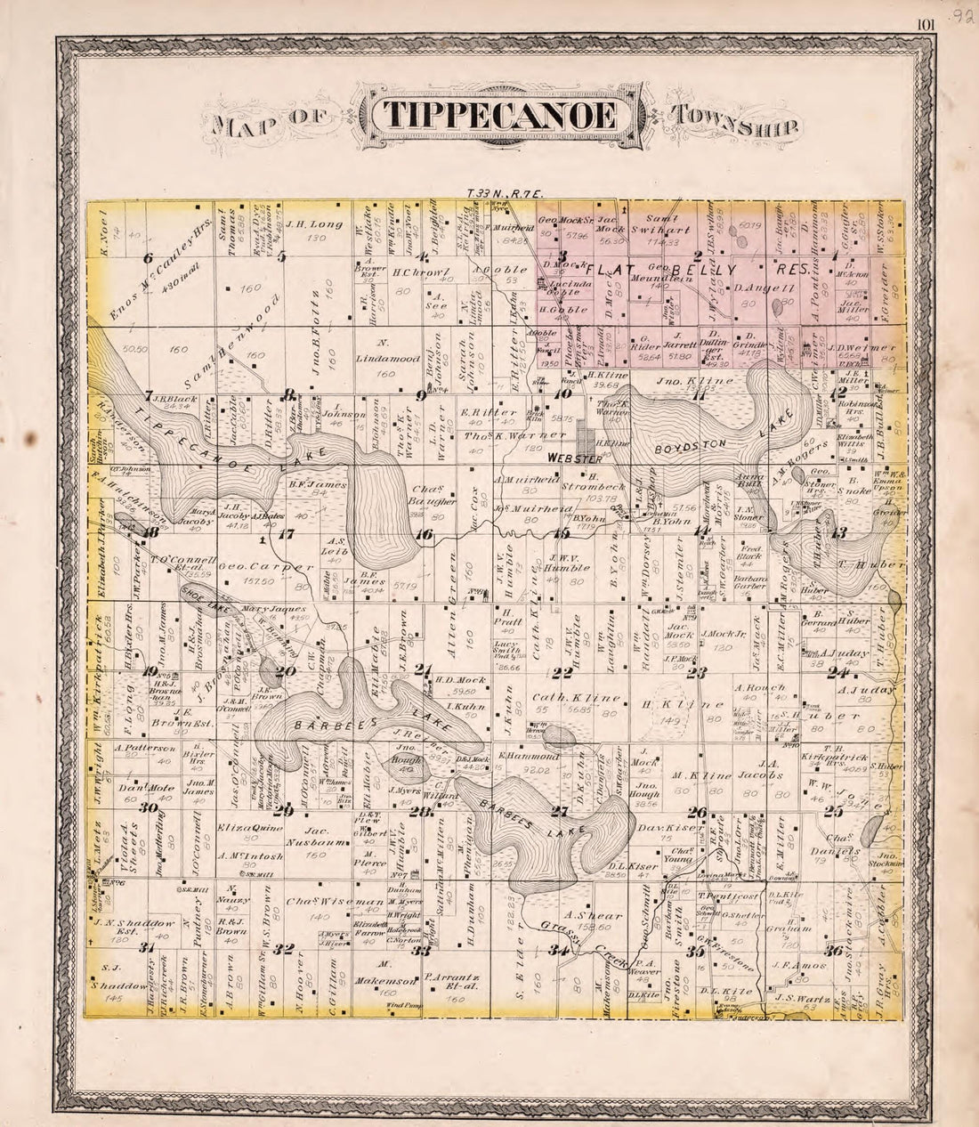 This old map of Tippecanoe Township from New Historical Atlas of Kosciusko Co., Indiana : from 1879 was created by  Kingman Brothers in 1879
