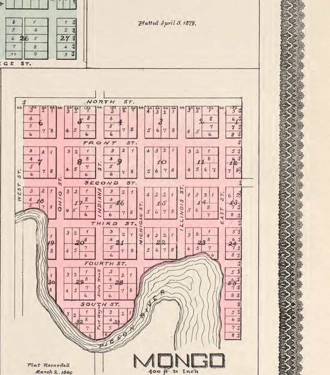Mongo Indianamap Ontario, Valentine, Springfield, Mongo from Illustrated Atlas and ...