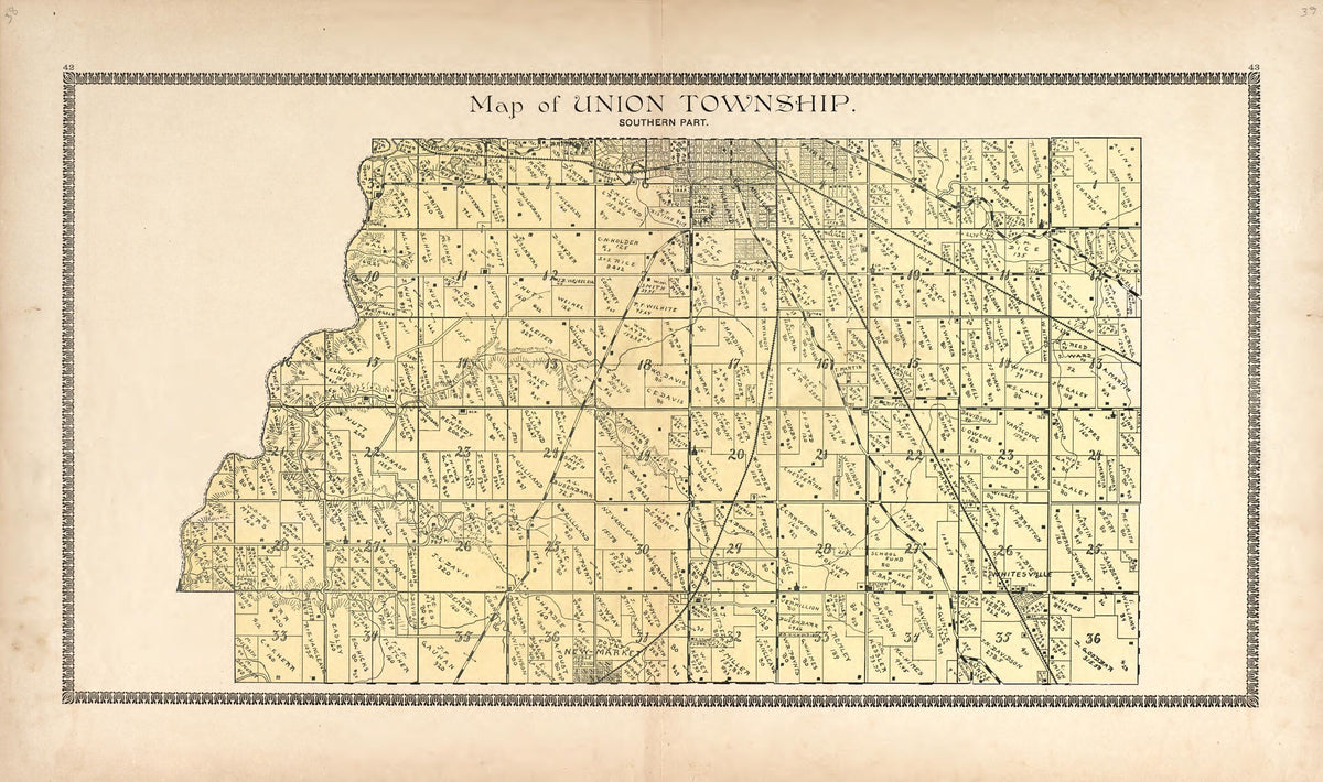 Map of Union Township from Illustrated Atlas of Montgomery County, Indiana 1898 by Relic Map Company