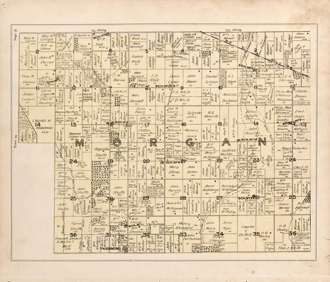 This old map of Morgan from Atlas of Porter County, Indiana : from 1895 was created by  Lee and Lee in 1895