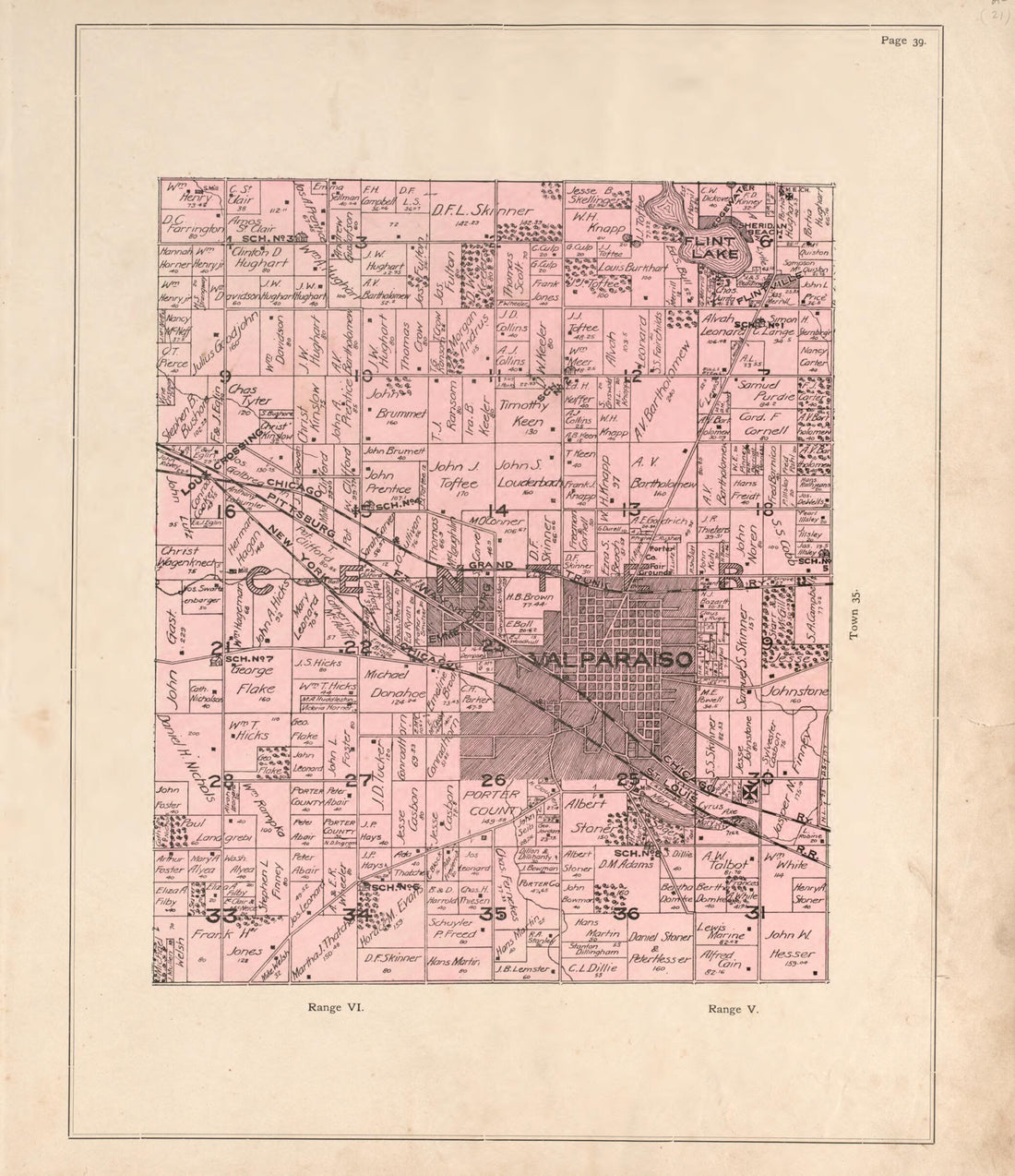 This old map of Valparaiso from Atlas of Porter County, Indiana : from 1895 was created by  Lee and Lee in 1895