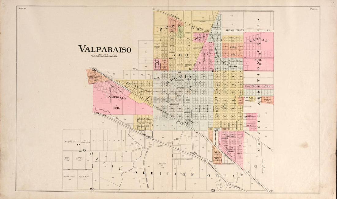 This old map of Valparaiso from Atlas of Porter County, Indiana : from 1895 was created by  Lee and Lee in 1895