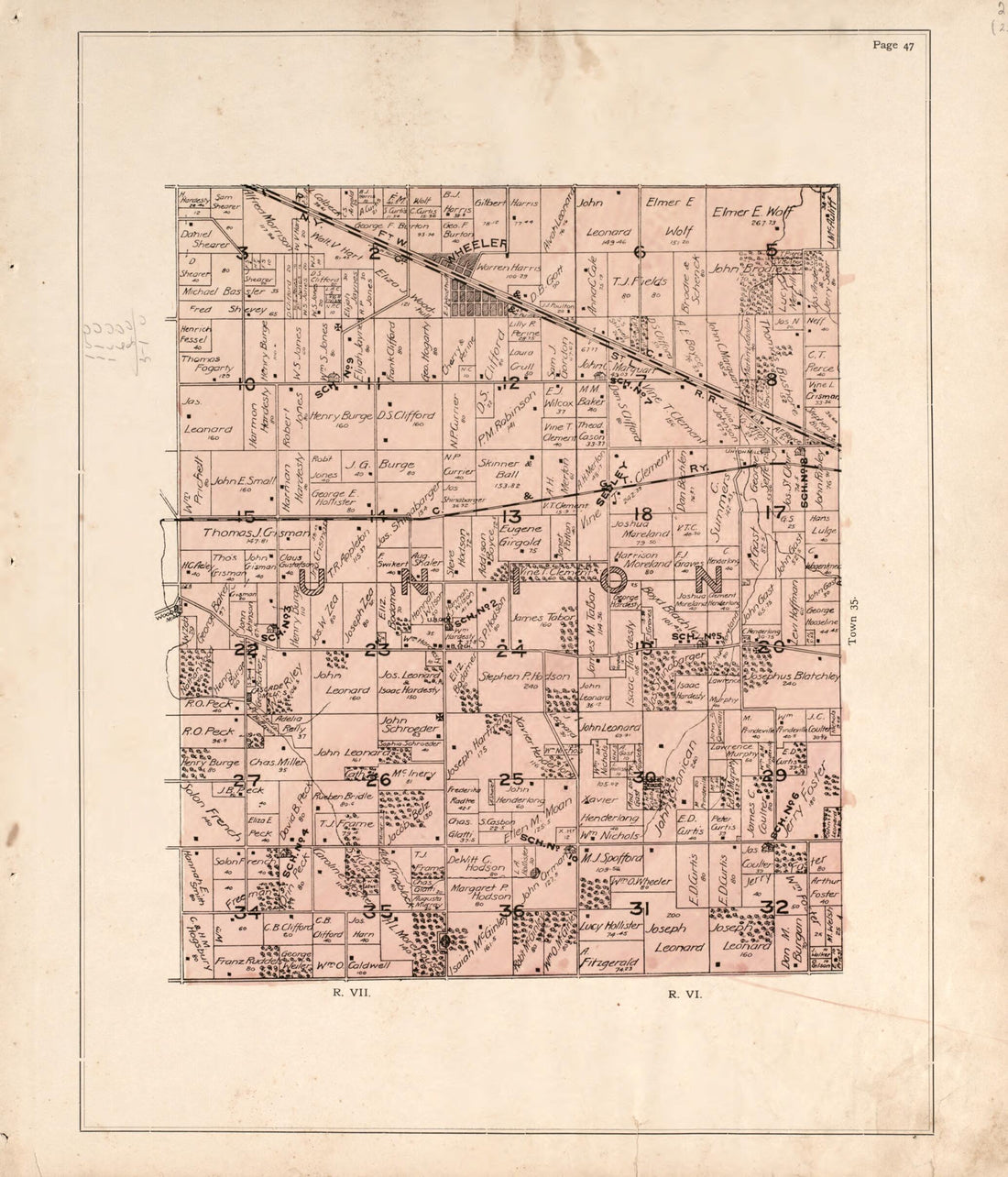 This old map of Union from Atlas of Porter County, Indiana : from 1895 was created by  Lee and Lee in 1895