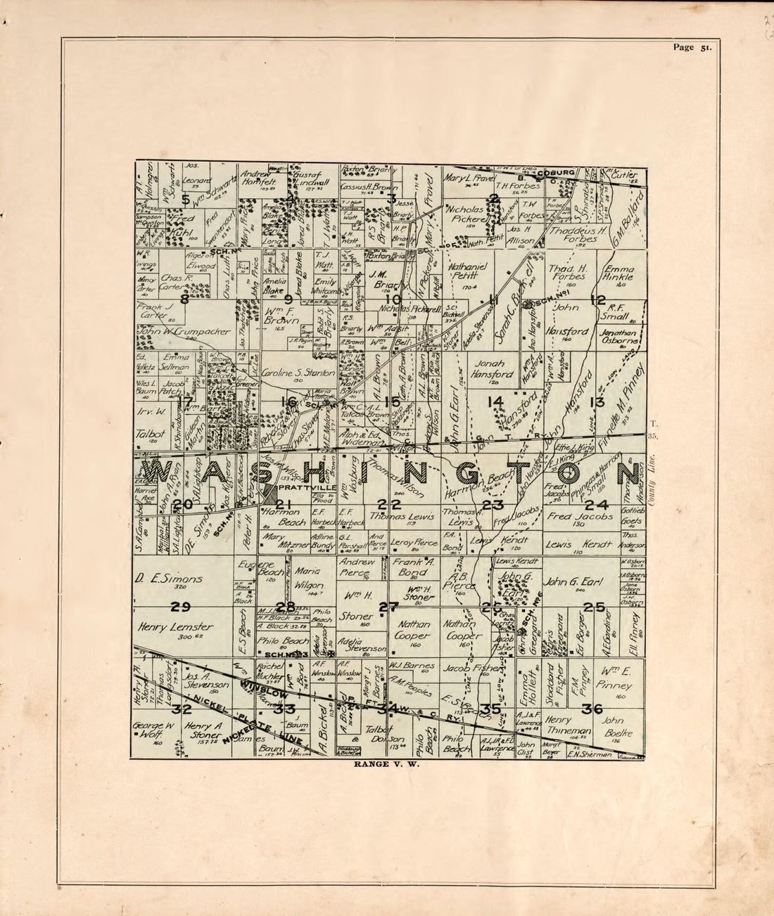 This old map of Washington from Atlas of Porter County, Indiana : from 1895 was created by  Lee and Lee in 1895