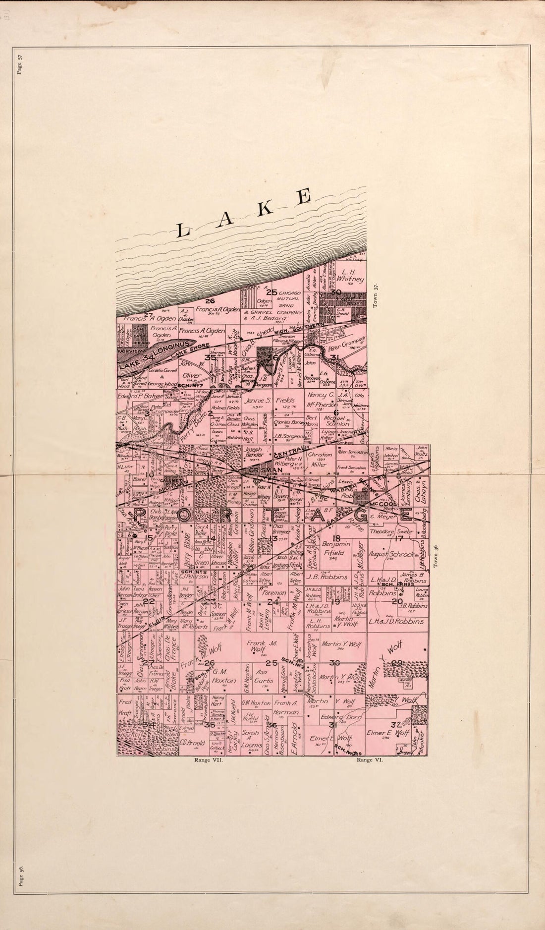This old map of Portage from Atlas of Porter County, Indiana : from 1895 was created by  Lee and Lee in 1895