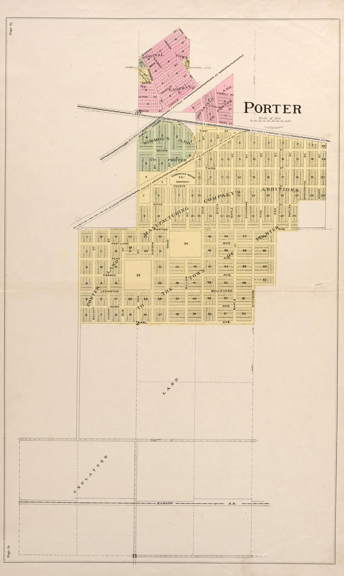 This old map of Porter from Atlas of Porter County, Indiana : from 1895 was created by  Lee and Lee in 1895