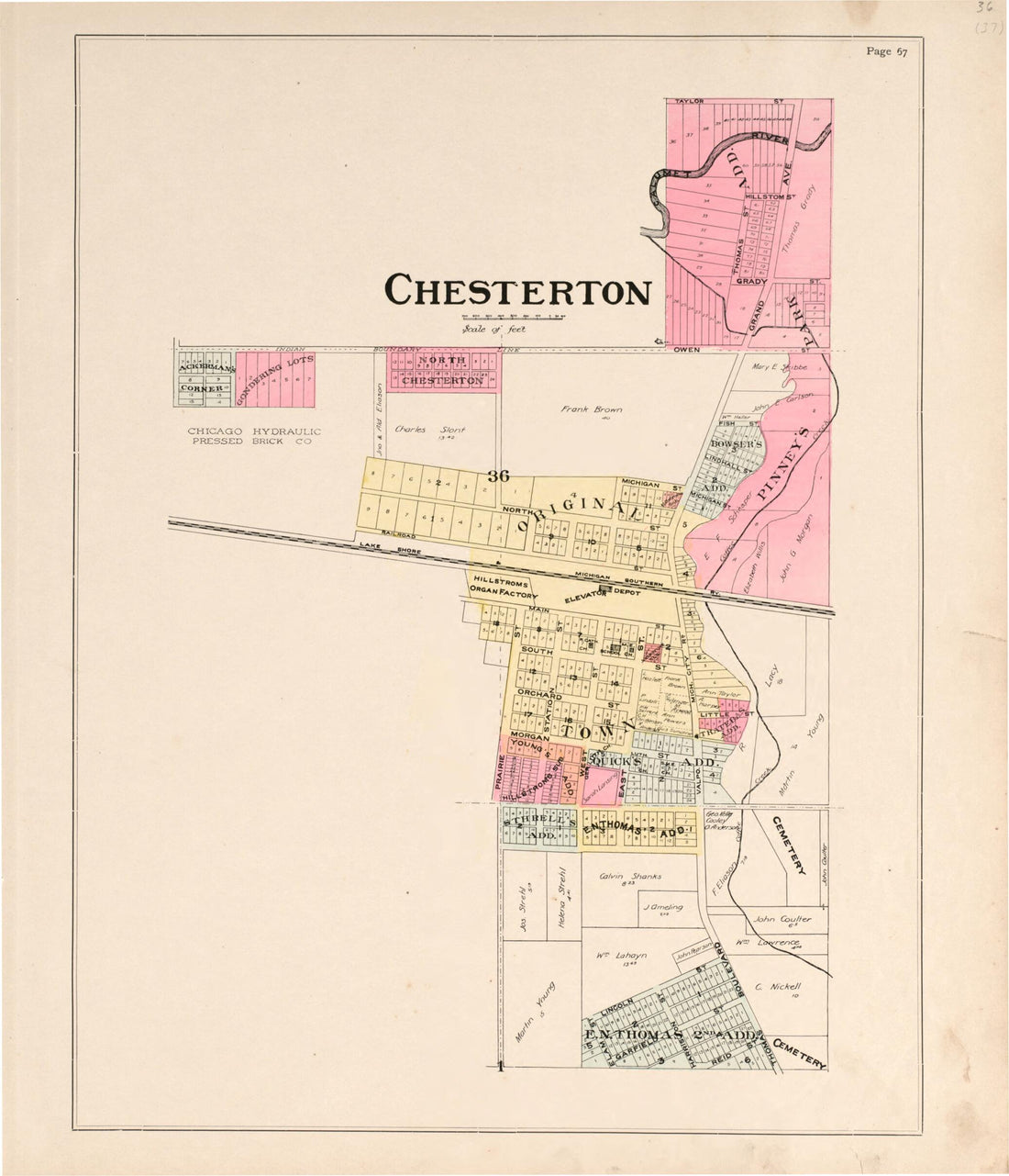 This old map of Chesterton from Atlas of Porter County, Indiana : from 1895 was created by  Lee and Lee in 1895