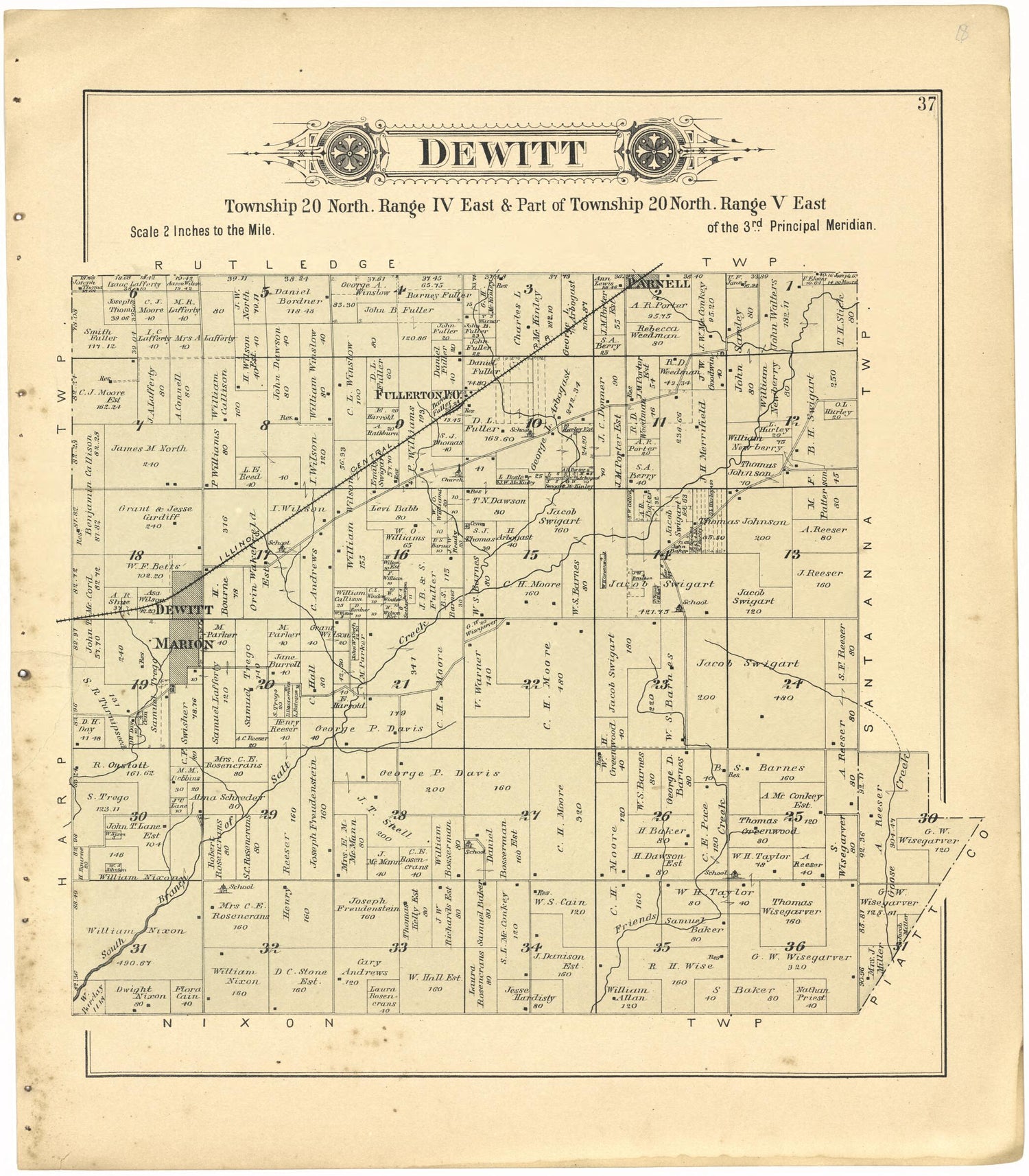 This old map of DeWitt from Plat Book of De Witt County, Illinois from 1894 was created by  Geo. A. Ogle &amp; Co in 1894