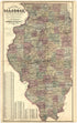 Sectional Map of Illinois from Atlas Map of Greene County, Illinois 1873 by Relic Map Company