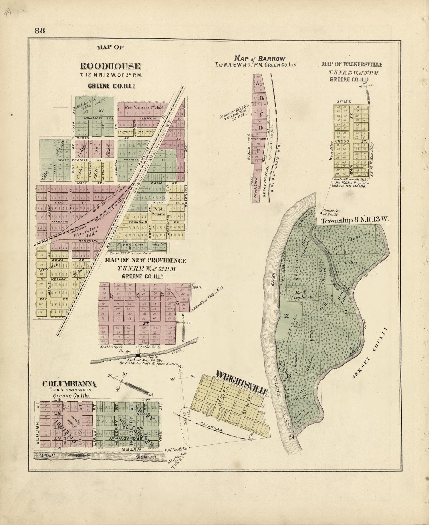 This old map of Map of Roodhouse from Atlas Map of Greene County, Illinois from 1873 was created by Lyter &amp; Co Andreas in 1873