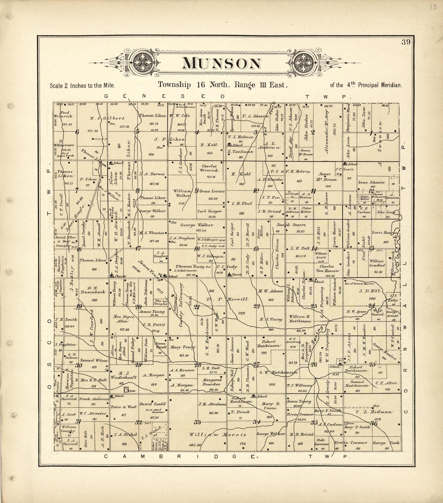 This old map of Munson from Plat Book of Henry County, Illinois from 1893 was created by  Geo. A. Ogle &amp; Co in 1893