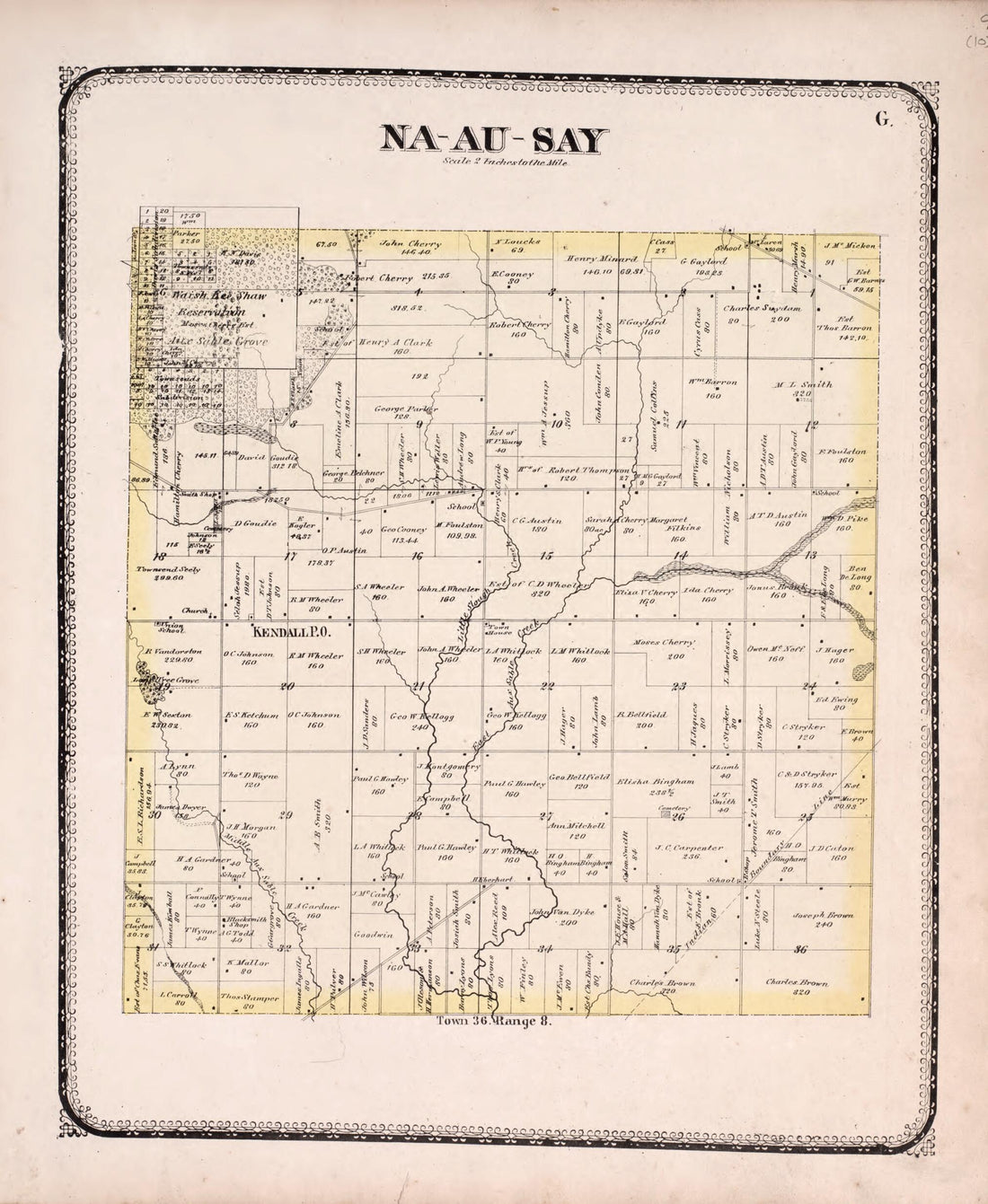 This old map of Na-Au-Say from State of Illinois Combined Town, County, State, National and General Atlas from 1870 was created by  Worley &amp; Bracher in 1870